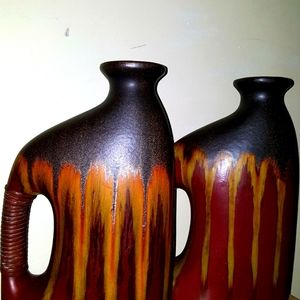 Pair of African ceramic decor vase